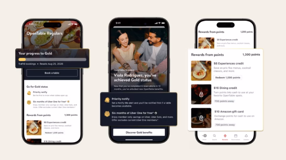 OpenTable revamps loyalty with gold status for frequent diners